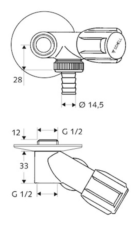 P&M Geräte-Anschlussventil 1/2" mit RV für einfache Zapfstelle, Farbe chrom Bild 1