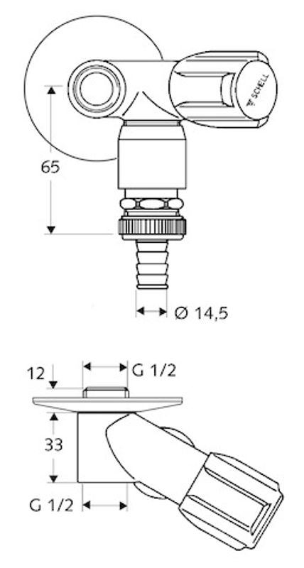 P&M Geräte-Anschlussventil 1/2" mit RV u.Belüfter für einf.Zapfstelle, Farbe chrom Bild 1