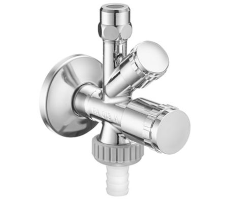 P&M Kombi-Eckventil 1/2", mit Rückflussverh, selbstd.Anschlussgew, Farbe chrom Bild 2