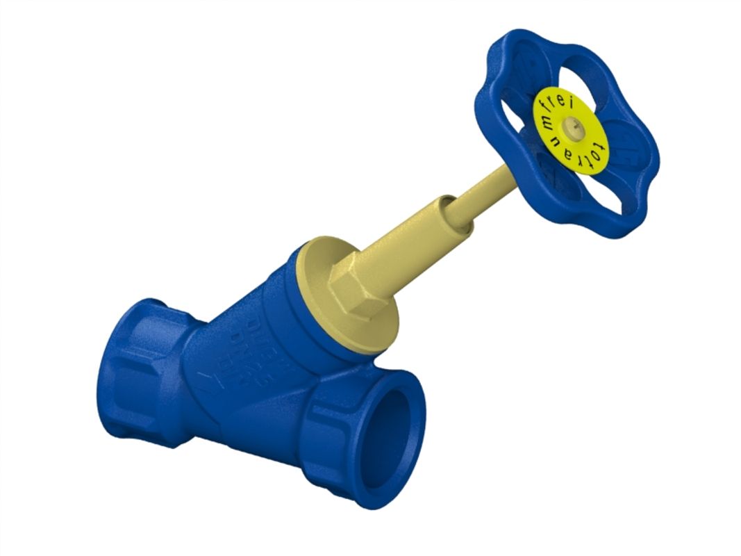 Schloesser JS FREISTROMVENTIL BLUE-TEC, IG O.ENTL, ST.SP, IG2 1/2", DVGW, DN 65, Farbe blau Bild 1