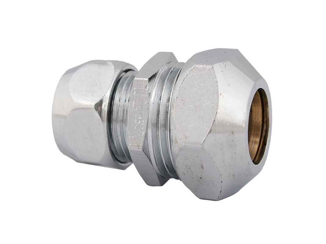 Schloesser JS DOPPEL-QüTSCHVERSCHR. REDUZ. DN 10,1/, 2" x 12MM,3/, 8" x 10MM, VERCHR, 41 mm, Farbe chrom Bild 1