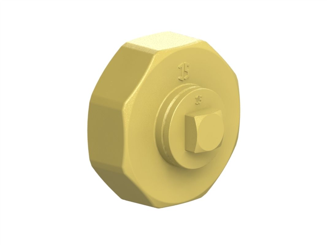 Schloesser Abschlusskappe 1 1/4" rechts messing für Abzweig-T-Ventile, Material Messing Bild 1