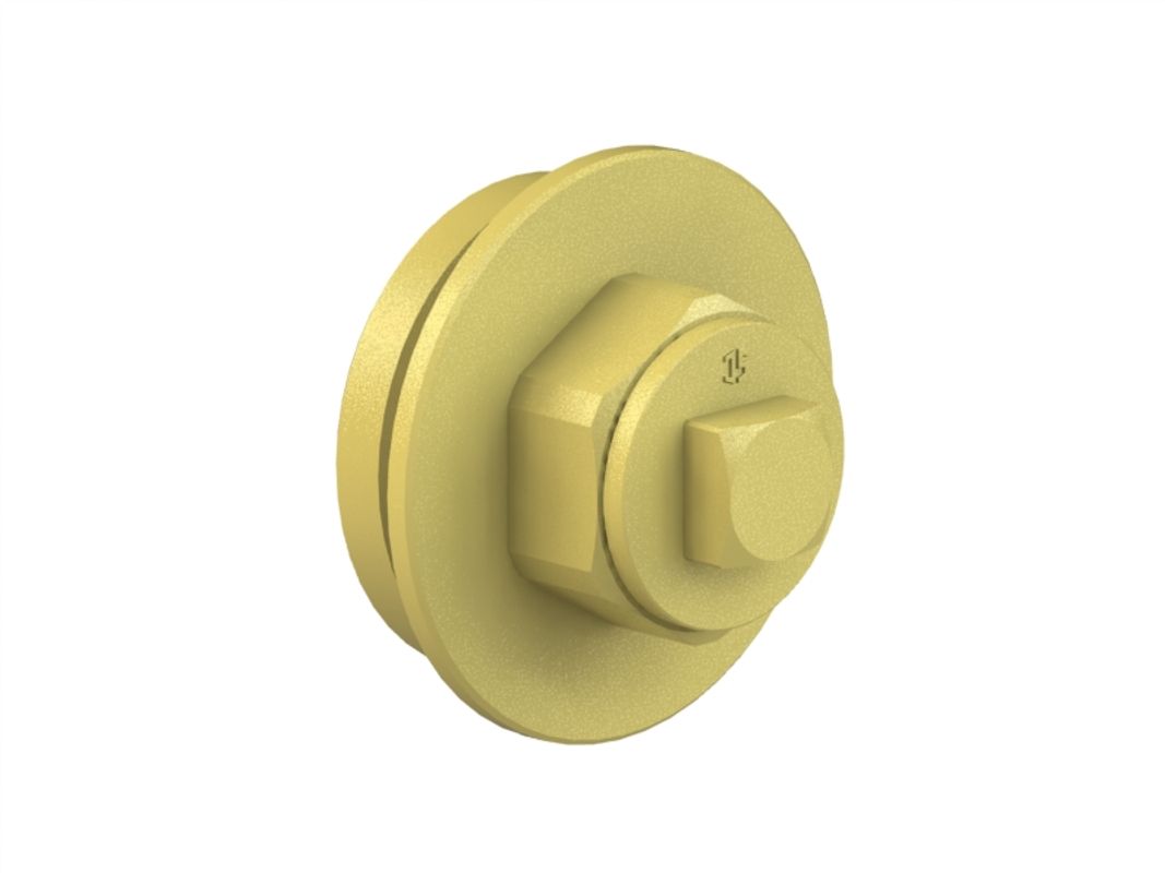 Schloesser Abschlussstopfen 1 1/4" links messing für Abzweig-T-Ventile, Material Messing Bild 1