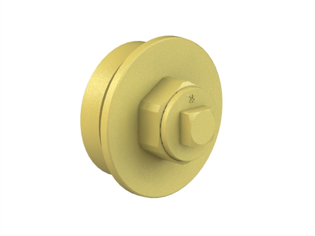 Schloesser Abschlussstopfen 1 1/2" links messing für Abzweig-T-Ventile, Material Messing Bild 1