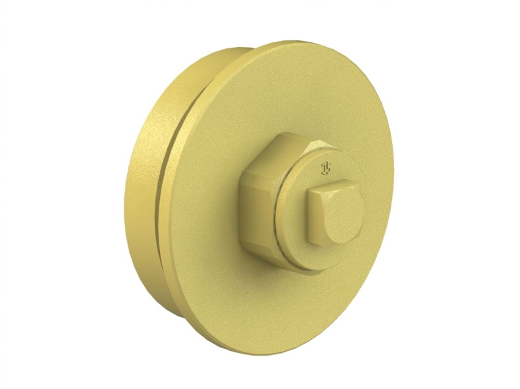 Schloesser Abschlussstopfen 2" links messing für Abzweig-T-Ventile, Material Messing Bild 1