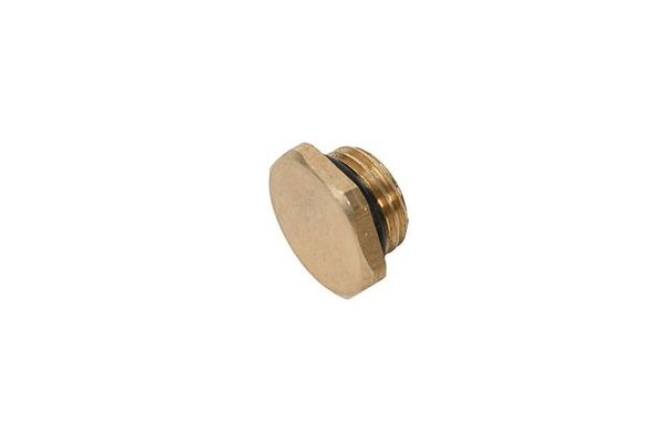 Schloesser Entleerungs-Stopfen 1/4", mit O-Ring, Material Messing Bild 2