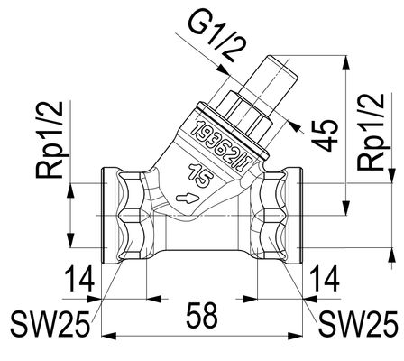 Schloesser JS RüCKSCHLAGVENTIL, SCHRAEGSITZ MUFFENANSCHLUSS, 1/2", DN 15 Bild 4