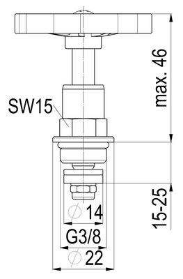 Schloesser Oberteil, mit Handrad 3/8", Material Messing Bild 4