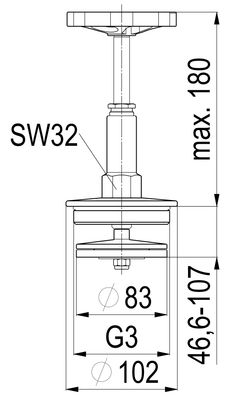 Schloesser Oberteil, mit Handrad 3", für Schraegsitzventile, Material Messing Bild 5