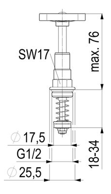 Schloesser Oberteil, mit Handrad 1/2", für KFR-Ventil, Material Messing Bild 5