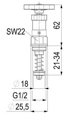 Schloesser Oberteil, mit Handrad 1/2", für KFR-Ventil mit nichtsteigender Spindel, Material Messing Bild 4