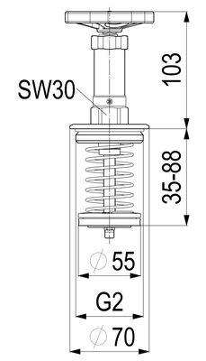 Schloesser Oberteil, mit Handrad 2", für KFR-Ventil mit nichtsteigender Spindel, Material Messing Bild 4