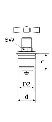Schloesser Oberteil, mit Knebel 3/4" halbverdeckt, poliert-, DN 20, Farbe silberfarben Bild 4