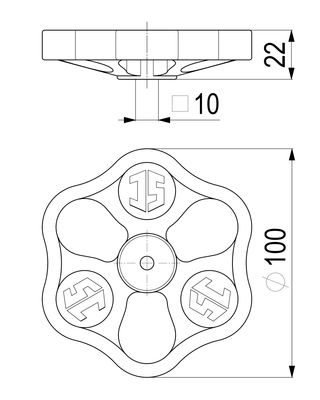 Schloesser Handrad, für Armaturen 21/2" - 3", Farbe grün Bild 3
