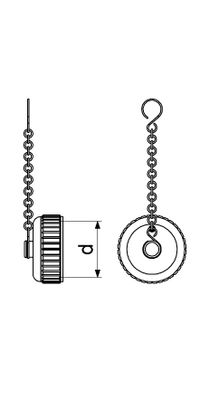 Schloesser JS VERSCHLUSSKAPPE, MIT KETTE,3/4", DN 20, Material Messing Bild 3