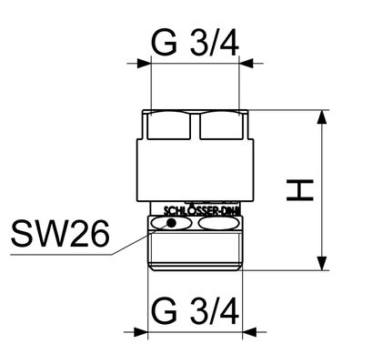 Schloesser JS ROHRBELüFTER, BAUFORM C,3/4", DVGW, DN 20, Farbe silberfarben Bild 3