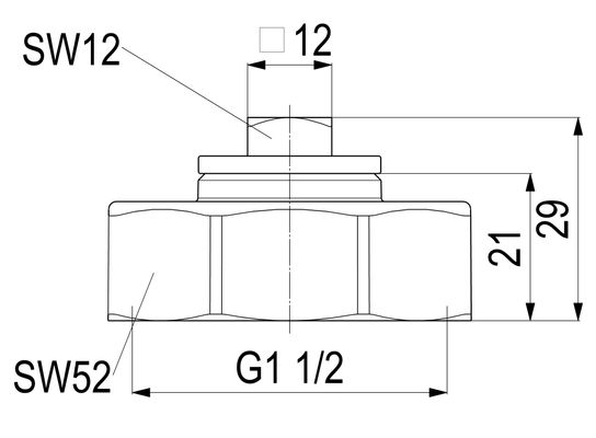 Schloesser Abschlusskappe 1 1/4" rechts messing für Abzweig-T-Ventile, Material Messing Bild 3