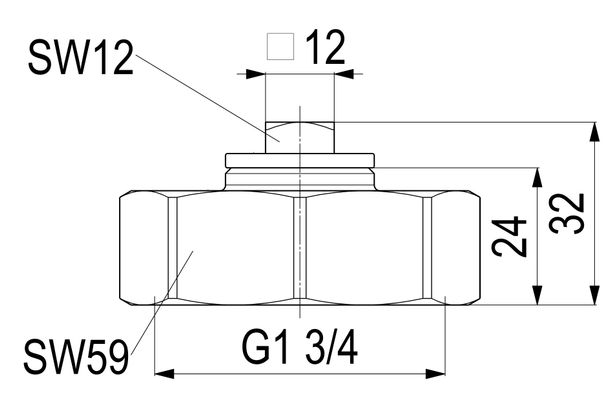 Schloesser Abschlusskappe 1 1/2" rechts messing für Abzweig-T-Ventile, Material Messing Bild 3