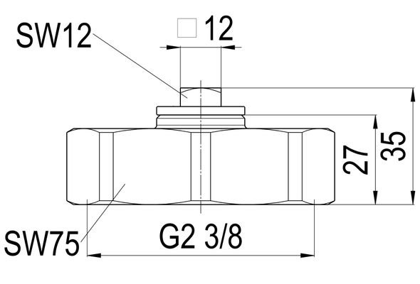 Schloesser Abschlusskappe 2" rechts messing für Abzweig-T-Ventile, Material Messing Bild 3