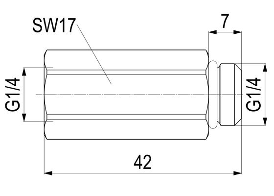 P&M Verlängerung 1/4" aus Messing mit O-Ring, für Entleerungs- und Probenahmeventile, Material Messing Bild 3