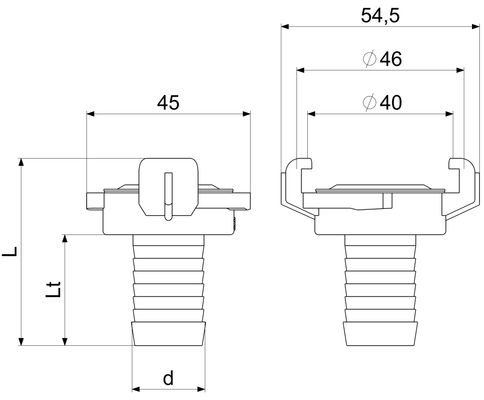 Schloesser JS SCHNELLKUPPLUNG, FüR SCHLAUCH,1 1/2", KTW+W270, DN 40, Material Messing Bild 4