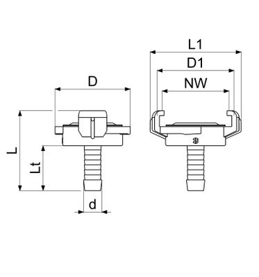 Schloesser JS SCHNELLKUPPLUNG, FüR SCHLAUCH,3/8", KTW+W270, DN 10, Material Messing Bild 4