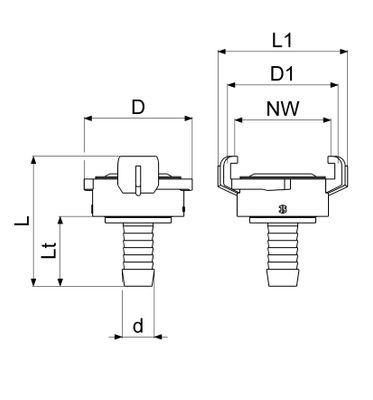 Schloesser JS SCHNELLKUPPLUNG, FüR SCHLAUCH -1/2", KTW+W270, DN 15, Material Messing Bild 4
