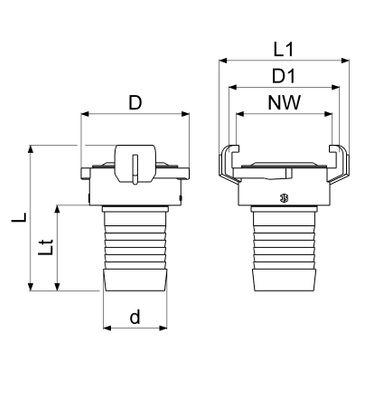 Schloesser JS SCHNELLKUPPLUNG, FüR SCHLAUCH -1", KTW+W270, DN 25, Material Messing Bild 4