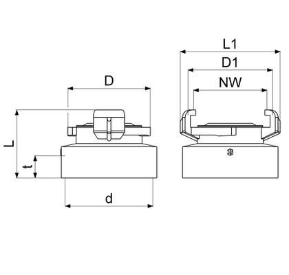 Schloesser Schnellkupplung Gewindestück 1 1/2" IG, Material Messing Bild 4