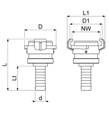 Schloesser JS SCHNELLKUPPLUNG, MIT KONTER-MU,1/2", KTW+W270, DN 15, Material Messing Bild 4