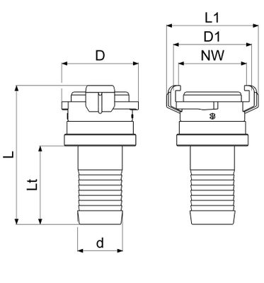 Schloesser JS SCHNELLKUPPLUNG, MIT KONTER-MU,1", KTW+W270, DN 25, Material Messing Bild 4