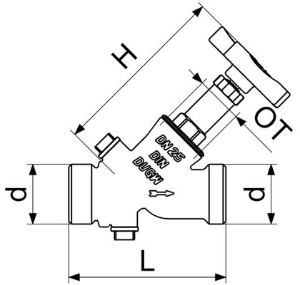 Schloesser Schlösser Freistromventil Rotguss 2 x 2 3/8" AG, mit Stopfen, nichtst.Spindel, DN 50 Bild 3