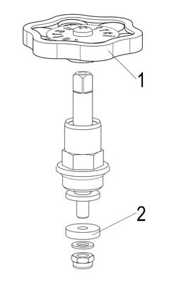 Schloesser Oberteil, mit Handrad 3/8", Material Messing Bild 3
