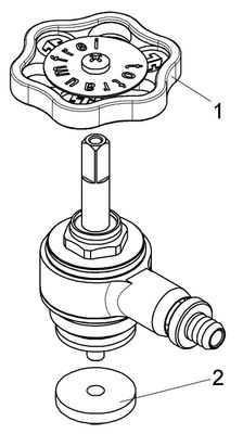 Schloesser JS Oberteil 1/2" mit Entleerung, für Gerads / Marktm. mit steig.Spindel, Mess, DN 15 Bild 3