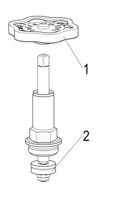 Schloesser Oberteil, mit Handrad 1/2", für Freistromventil DIN-DVGW, Material Messing Bild 3
