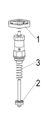 Schloesser Oberteil, mit Handrad 1/2", für KFR-Ventil mit nichtsteigender Spindel, Material Messing Bild 3