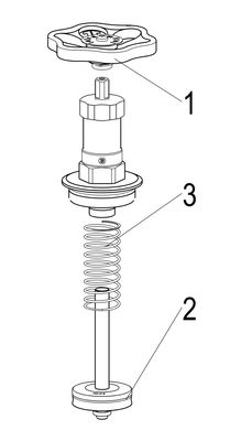 Schloesser Oberteil, mit Handrad 1 1/2", für KFR-Ventil mit nichtsteigender Spindel, Material Messing Bild 3