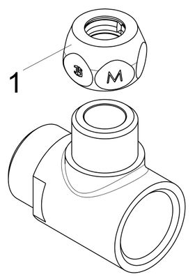 Schloesser JS T-STüCK M. 1 QüTSCHVERSCHR, IGxAG 1/2",3/, 8" x 10MM, VERCHR, DN 10, Farbe chrom Bild 3
