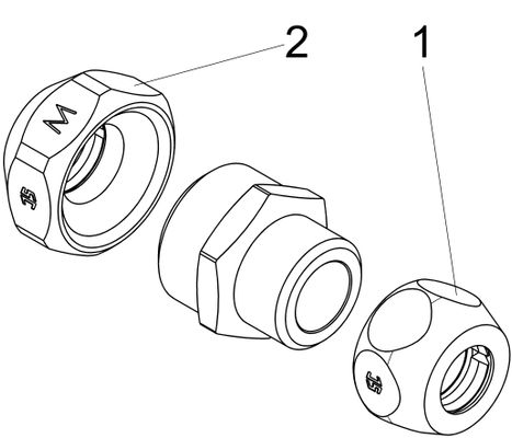 Schloesser JS DOPPEL-QüTSCHVERSCHR. REDUZ. DN 10,1/, 2" x 12MM,3/, 8" x 10MM, VERCHR, 41 mm, Farbe chrom Bild 3