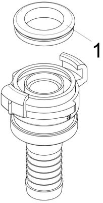 Schloesser JS SCHNELLKUPPLUNG, MIT KONTER-MU,3/4", KTW+W270, DN 20, Material Messing Bild 3