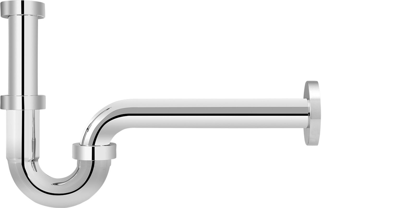 Schmidt Röhrengeruchverschluss 1 1/4" x 32 mm Abgangsrohr 250 mm, ABS verchromt, Farbe chrom Bild 1