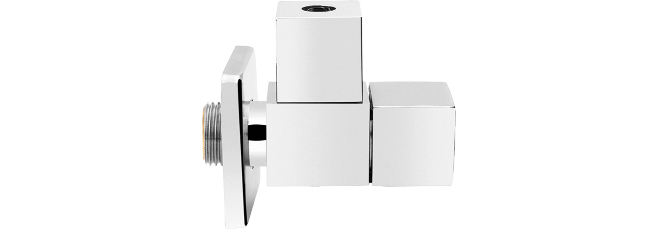 P&M Design Eckentil Quattro 1/2", mit quadrat. Abschlussabdeckung, Farbe chrom Bild 1