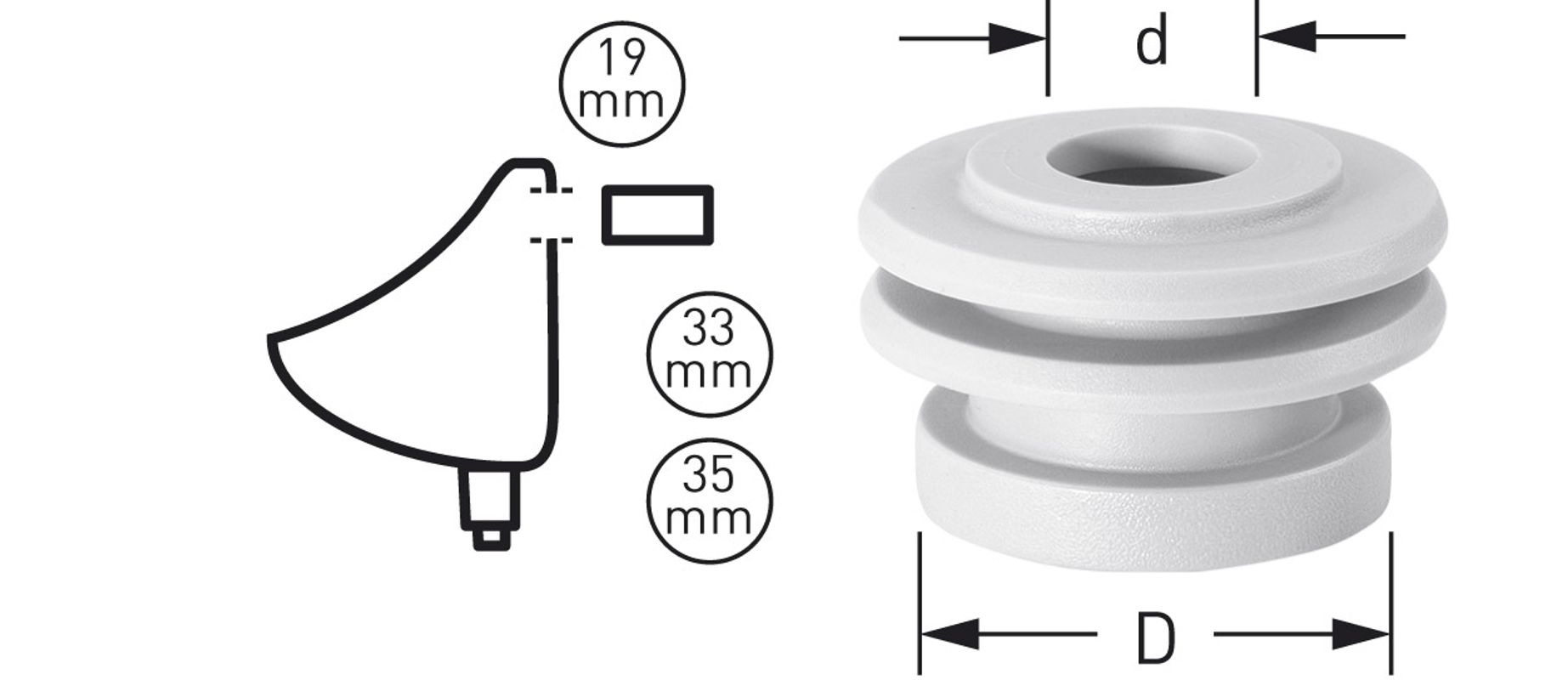 Schmidt Lippendichtung, für Urinal-Zulauf-Grt, Farbe grau Bild 1