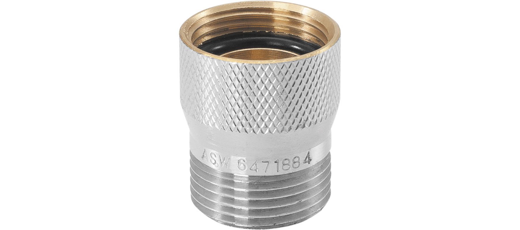 Schmidt Wasserstop für Geräteventile 1/2", mit 3/4" IG x 3/4" AG, 30 mm Bild 1