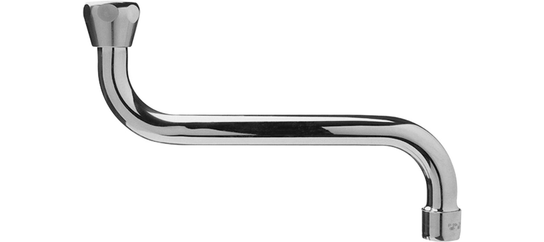 Schmidt Schwenkauslauf S-Form verchromt flach dichtend, 3/, 4" x 100 mm, Farbe silberfarben Bild 1