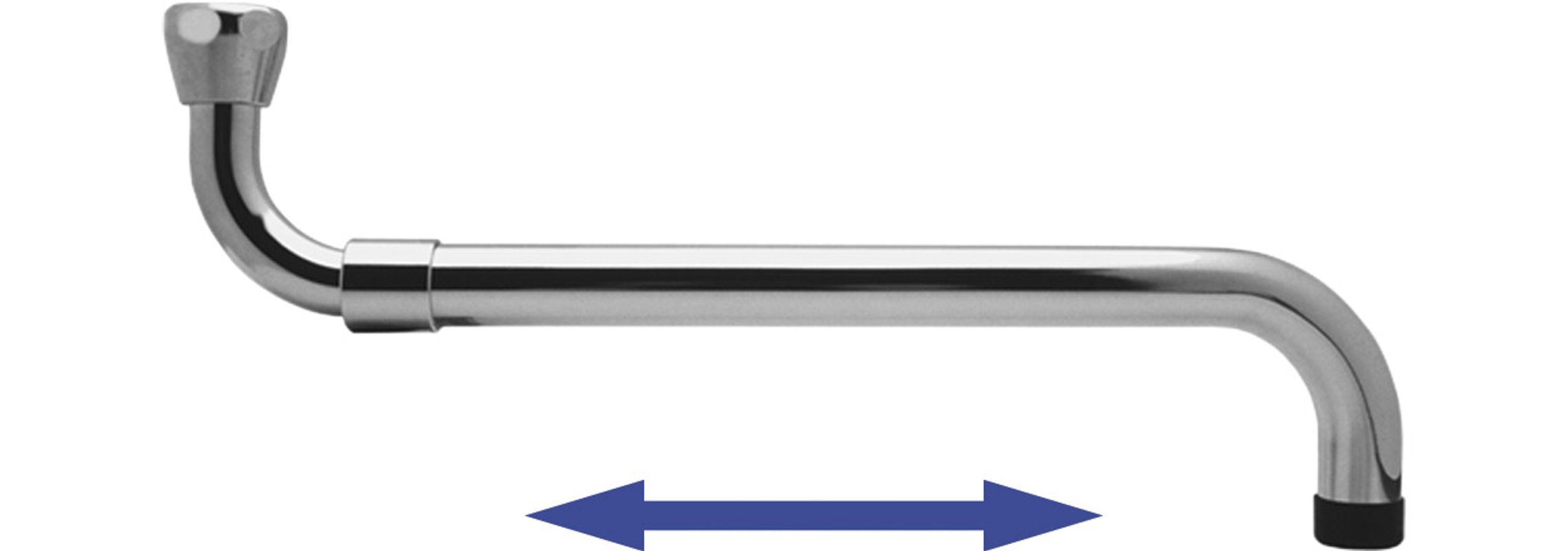 Schmidt Universal S-Auslauf ausziehbar 3/4" Ausladung 280 - 480 mm, Farbe silberfarben Bild 1