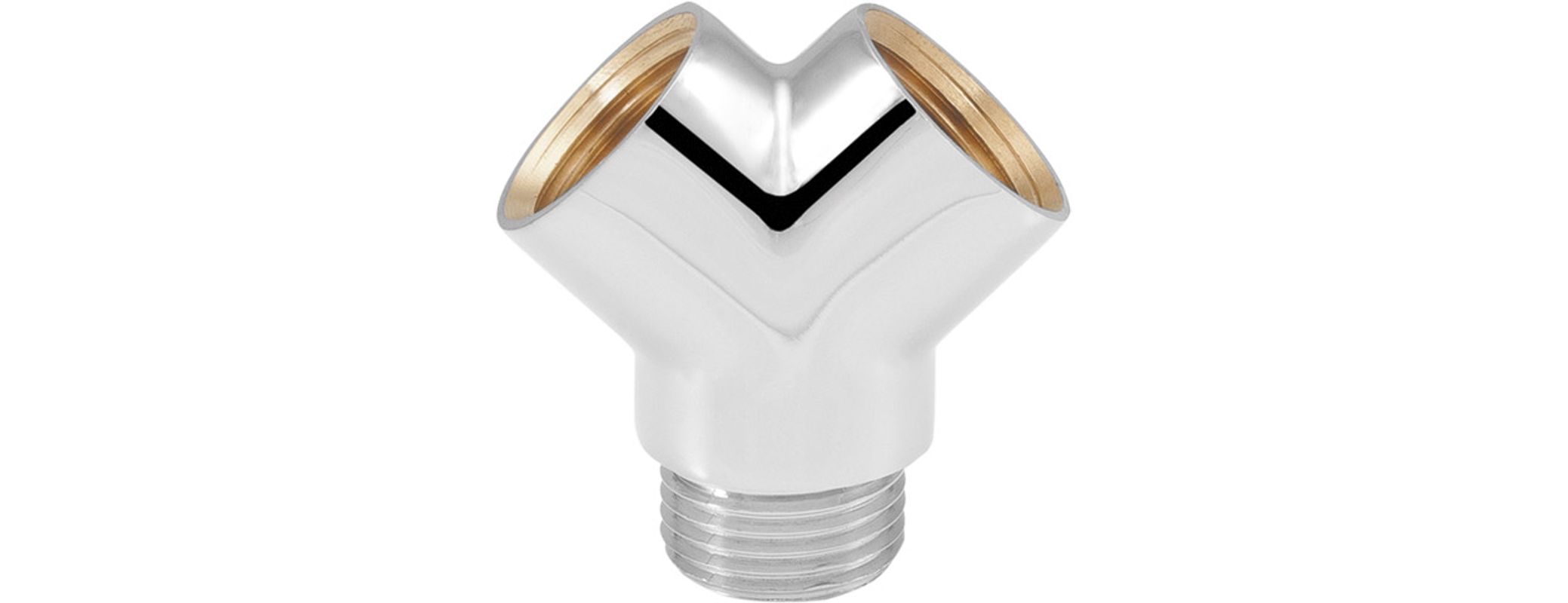 Schmidt Gabelstück AG 1/2" x IG 1/2" x IG 1/2" für einfache Zapfstellen verchromt, Farbe chrom Bild 1