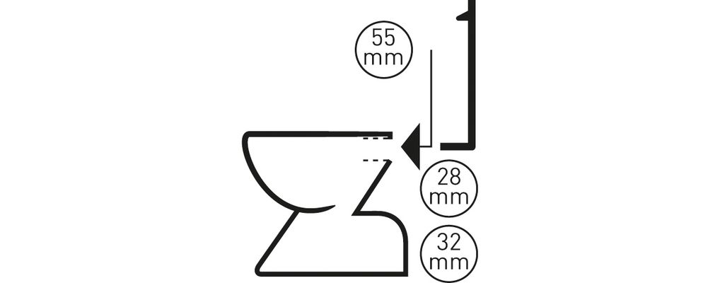 Schmidt Spülrohrverbinder Gummi dunkel ID 55 mm für Rohr 28 - 32 mm, ohne Rosette, Farbe schwarz Bild 2