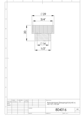 Schmidt Adapter 1/2" AG x 3/4"IG, Farbe silberfarben Bild 2