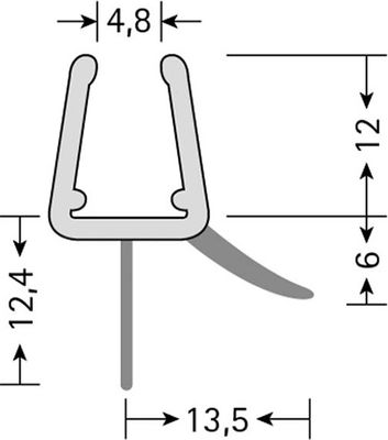 Sprinz Wasserablaufprofil Ozean 6 / 8 mm, für Duschabtrennungen, Länge: 1000 mm Bild 2